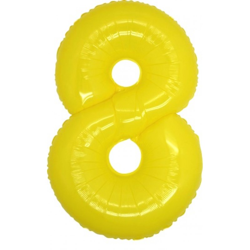 40" Numero 8 Giallo Neon